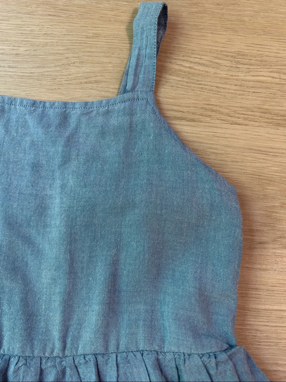 Old Navy Sleeveless Blue Tiered Eyelet Dress with Ruffles for Girls Size L 10-12